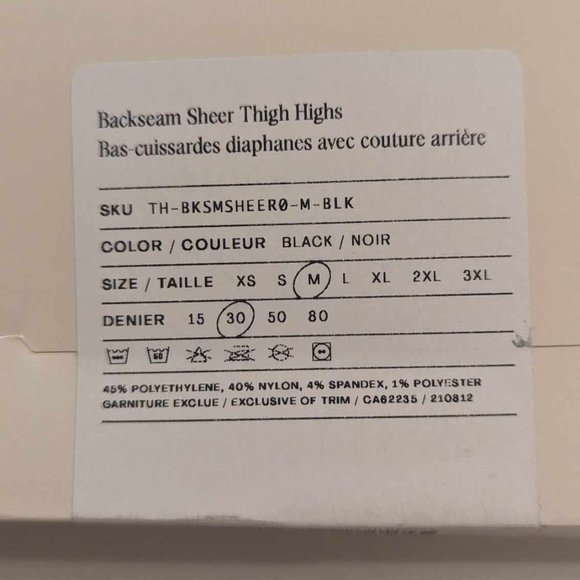 Sheertex Backseam Sheer Rip-Resist Thigh Highs - Picture 4 of 8